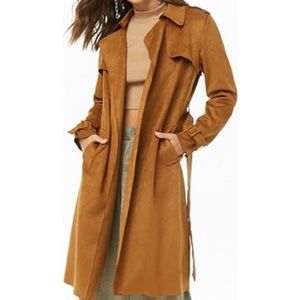 SOLD Faux Suede Trench Coat